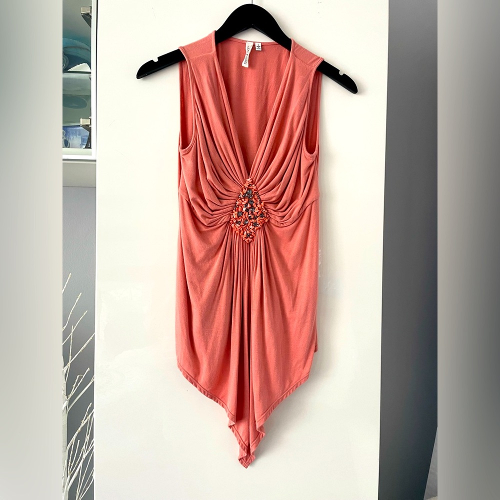 Robbi & Nikki by Robert Rodriguez Coral Embellished Blouse